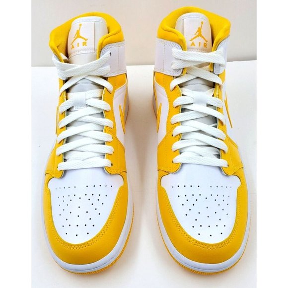 WMNS Nike Air Jordan Mid White University Gold Yellow BQ6472-117